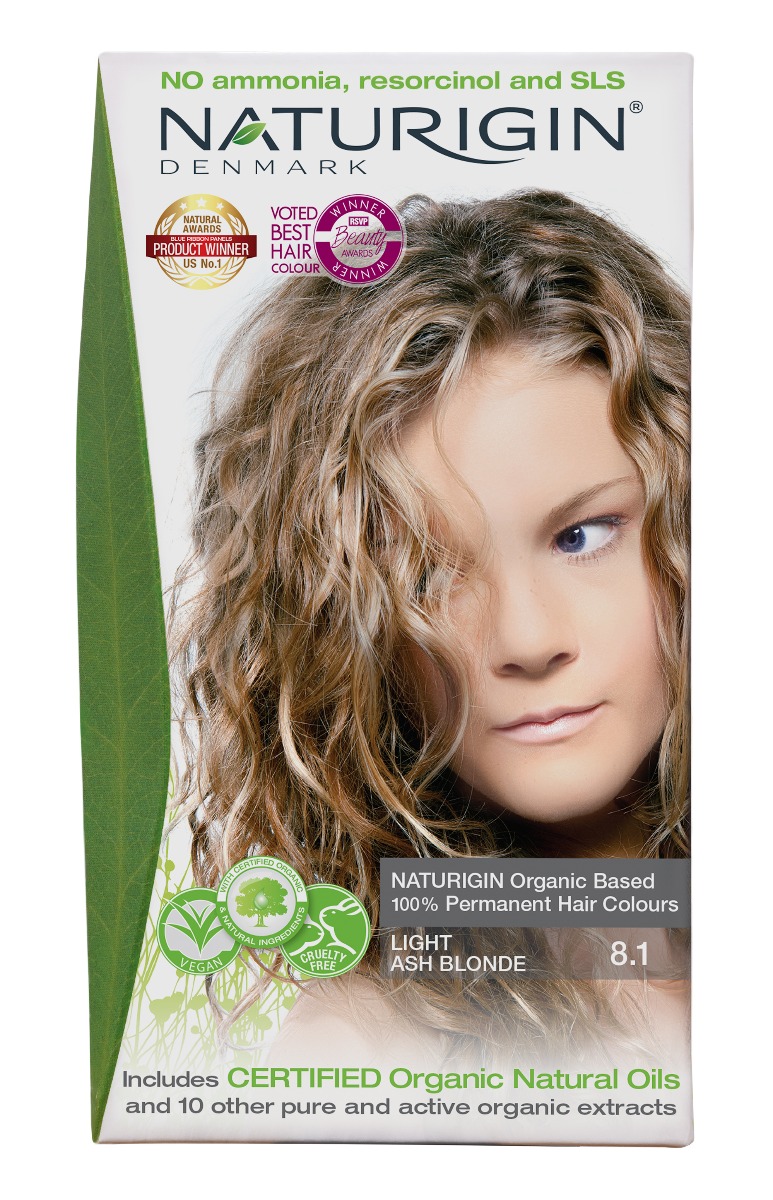 NATURIGIN Organic Based 100% Permanent Hair Colours Light Ash Blonde 8.1 barva na vlasy 115 ml NATURIGIN
