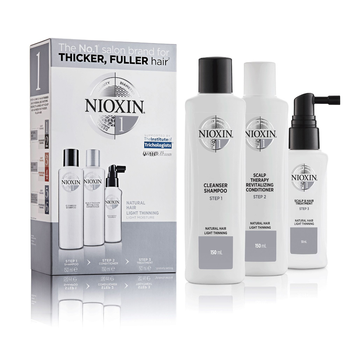 NIOXIN 3 Part System No. 1 Starter Kit 150 + 150 + 50 ml NIOXIN