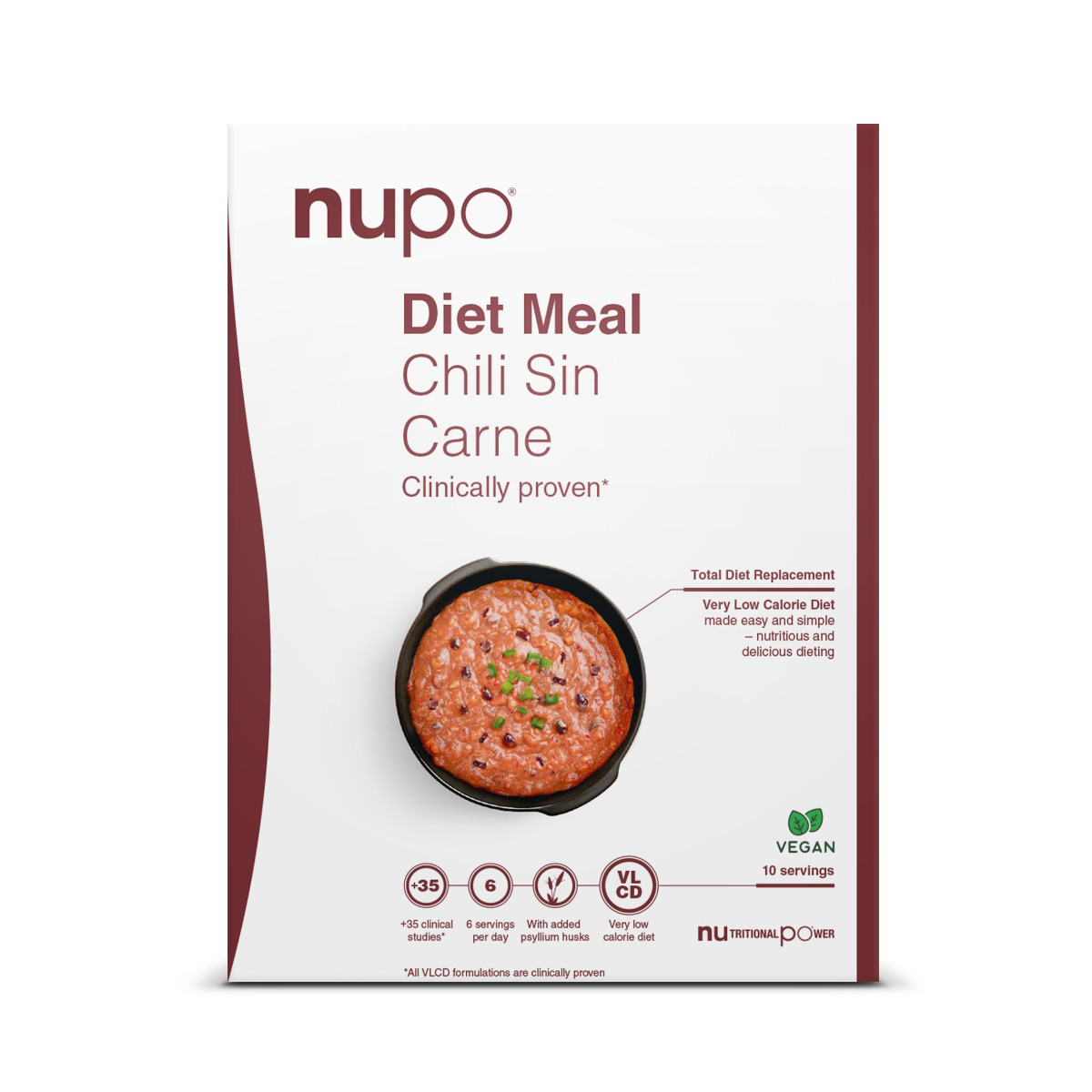 NUPO Dieta Teplé jídlo Chili Sin Carne 10x34 g NUPO