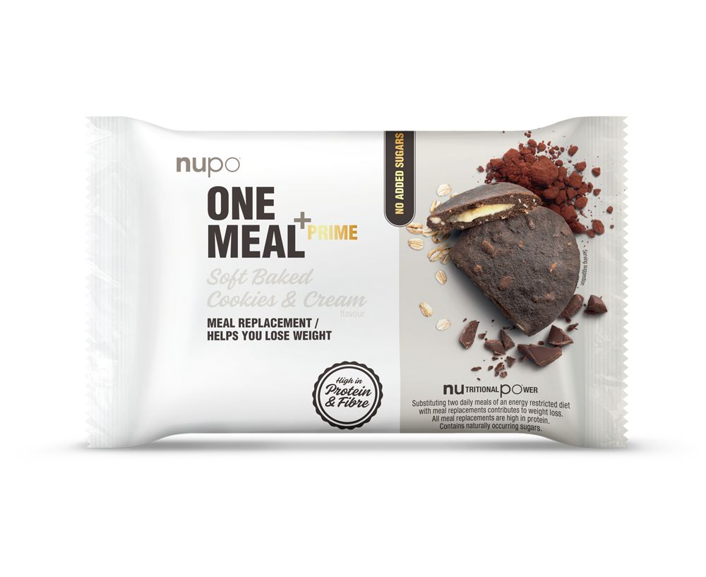 NUPO One Meal +Prime Cookies & cream plněný koláček 70 g NUPO