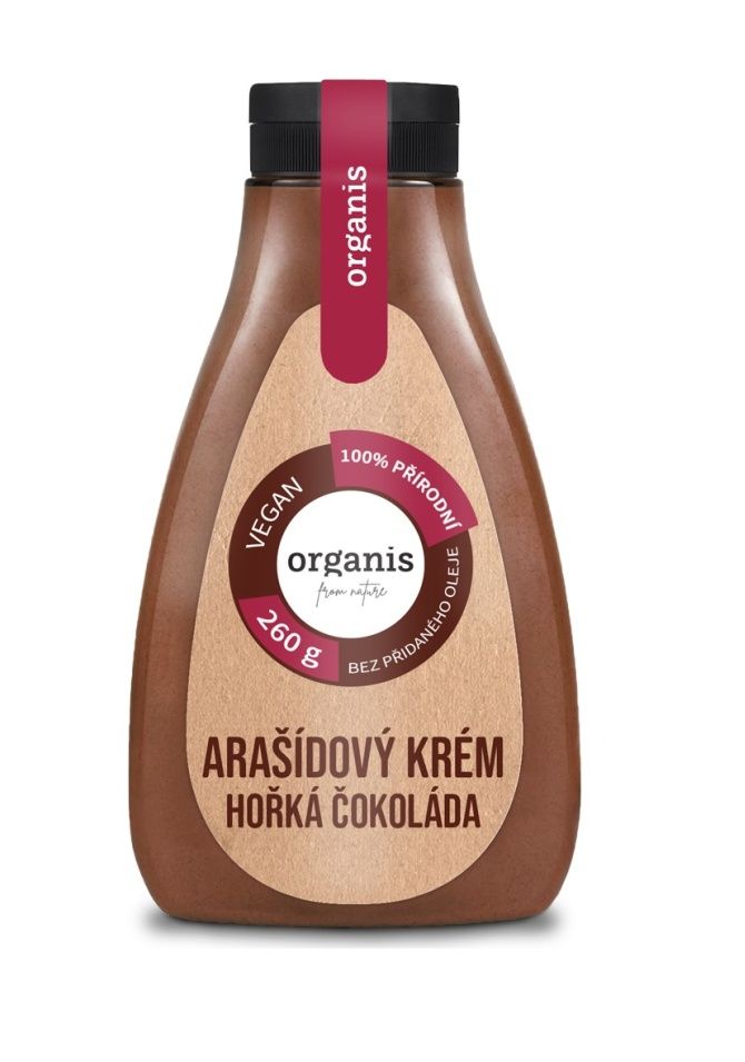 Organis Arašídový krém hořká čokoláda 260 g Organis