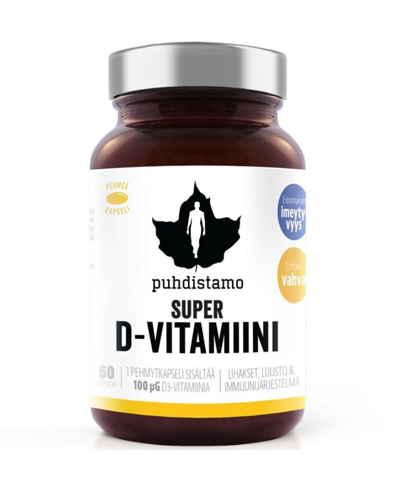 Puhdistamo Super Vitamin D 4000 IU 60 kapslí Puhdistamo