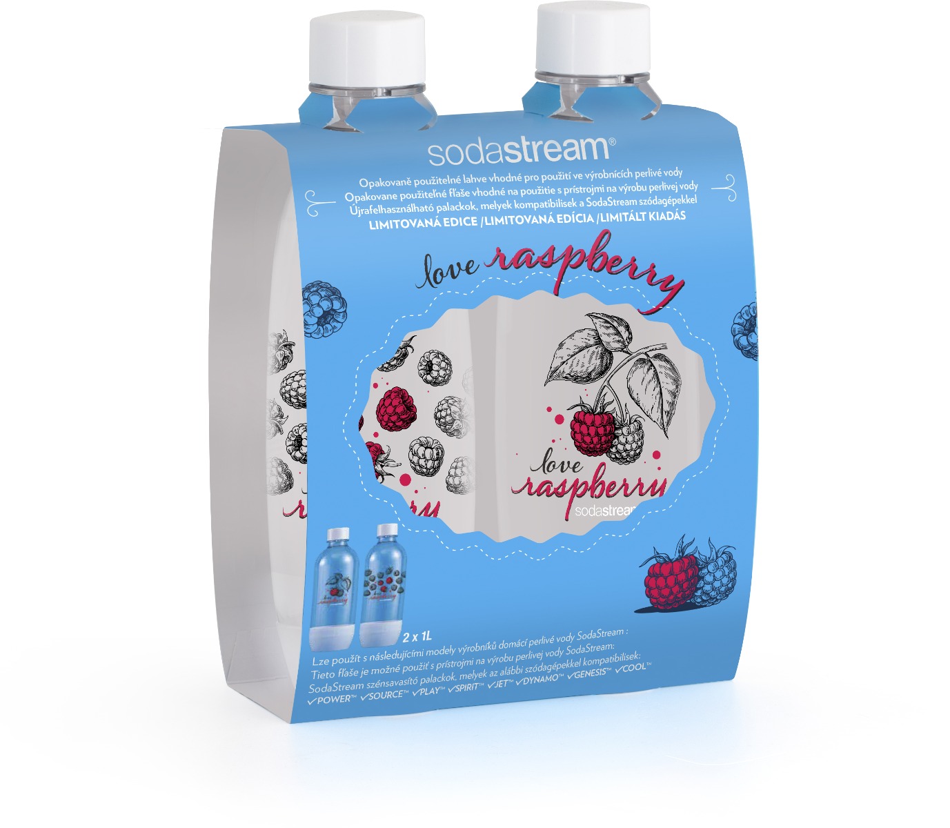 SODASTREAM Lahev Fuse 1 l 2 ks Love Raspberry SODASTREAM