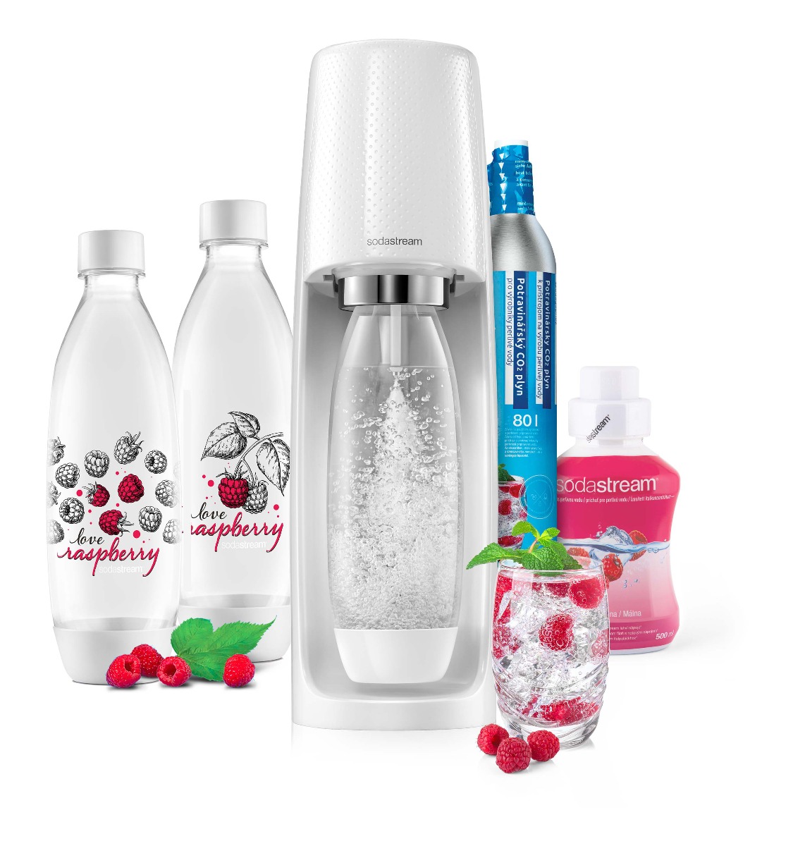 SODASTREAM Spirit Megapack Love Raspberry výrobník perlivé vody SODASTREAM