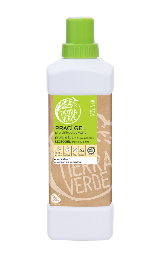 Tierra Verde Prací gel pro citlivou pokožku láhev 1 l Tierra Verde