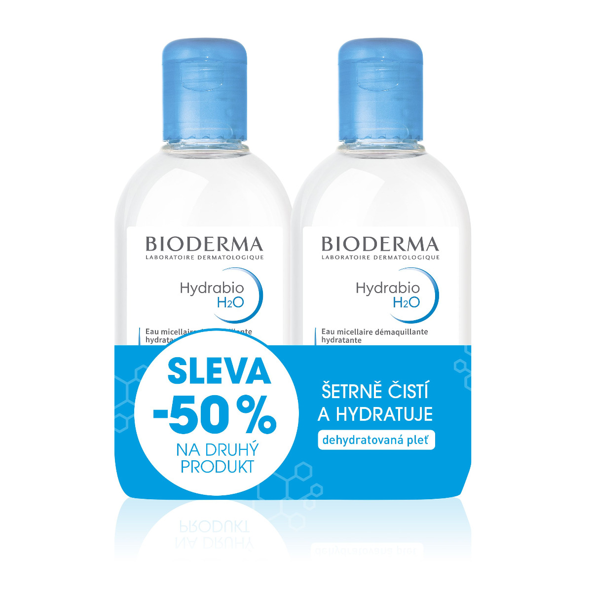 BIODERMA Hydrabio H2O micelární voda 250 ml 1+1 Festival BIODERMA