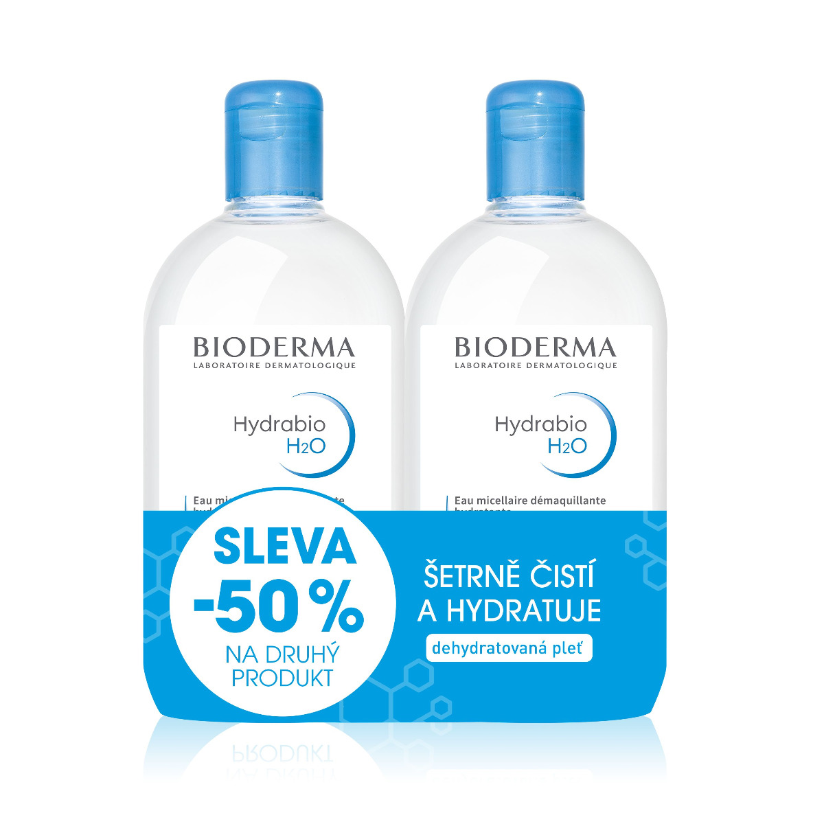 BIODERMA Hydrabio H2O micelární voda 500 ml 1+1 Festival BIODERMA