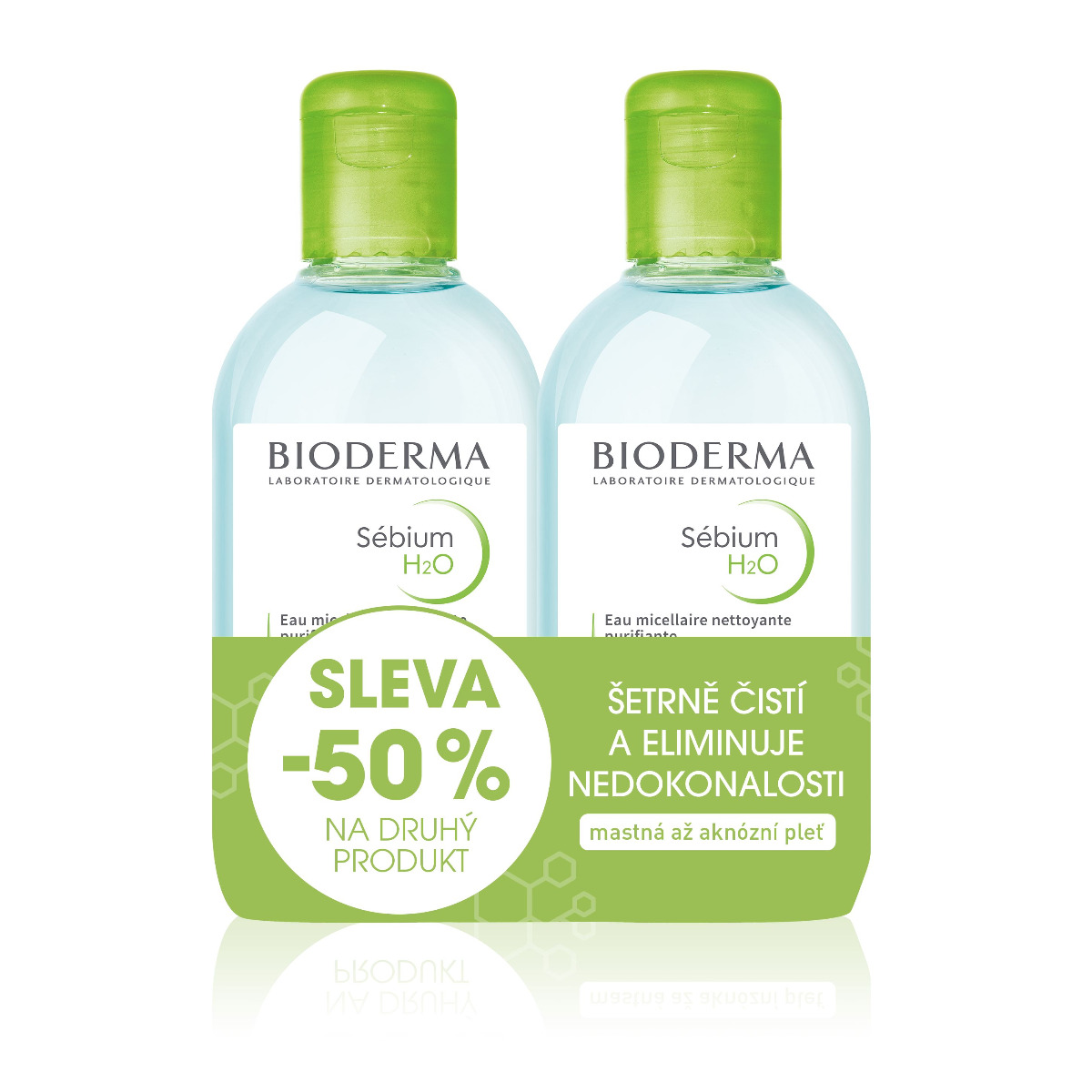 BIODERMA Sébium H2O micelární voda 250 ml 1+1 Festival BIODERMA