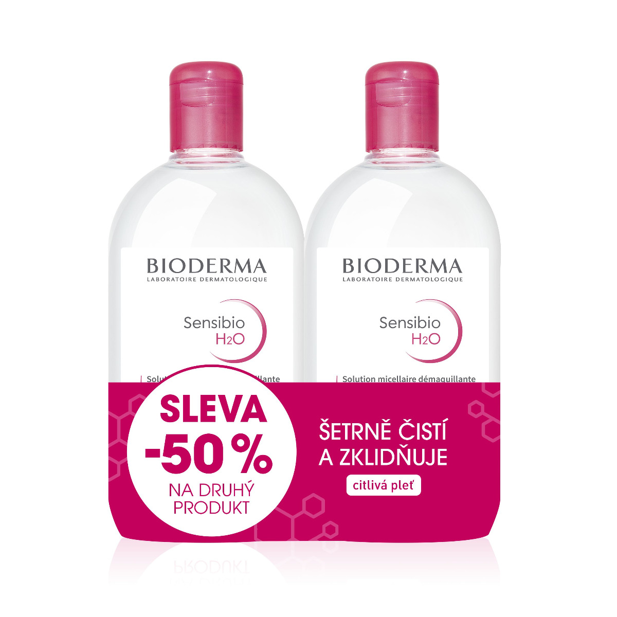 BIODERMA Sensibio H2O micelární voda 500 ml 1+1 Festival BIODERMA