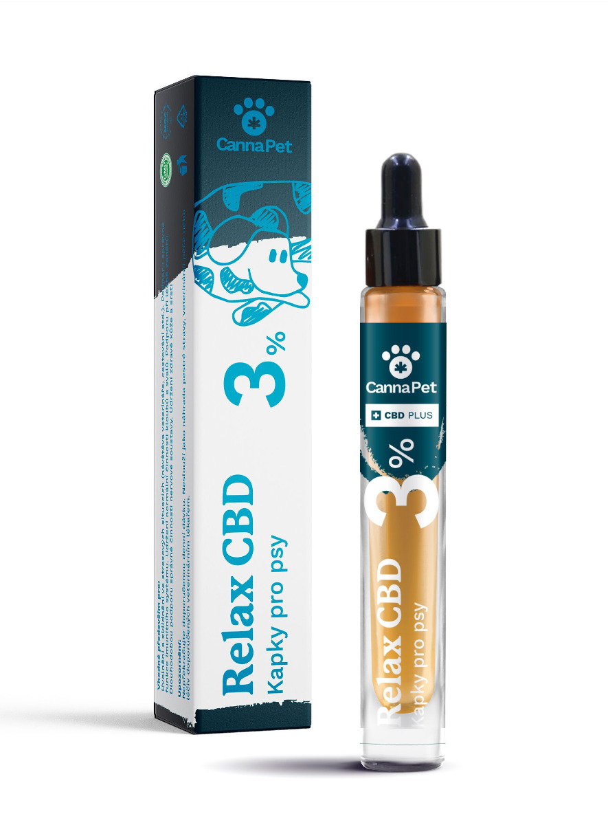 CannaPet Relax CBD 3% Kapky pro psy noc 7 ml CannaPet