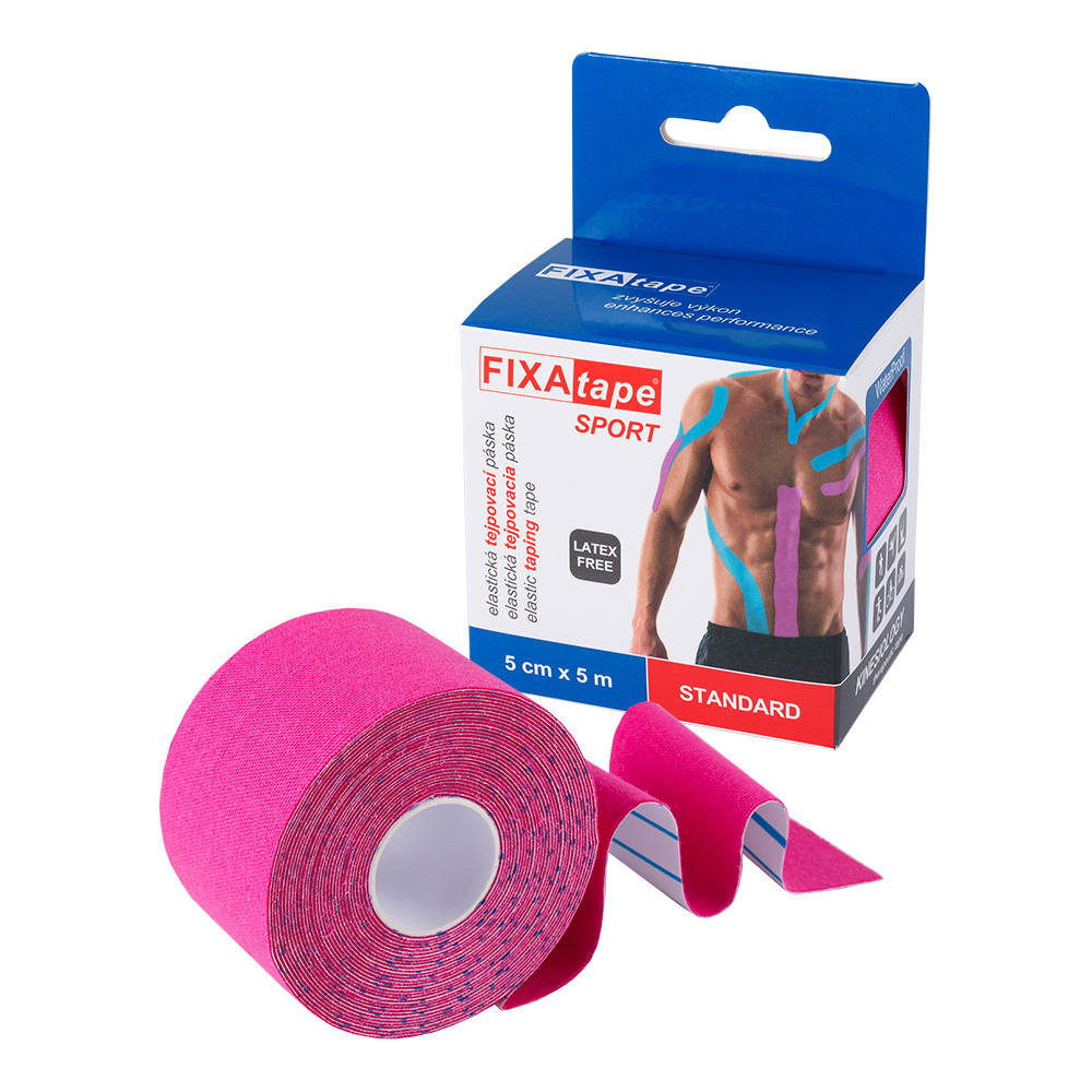 FIXAtape SPORT Standart 5 cm x 5 m kineziologická páska 1 ks růžová FIXAtape