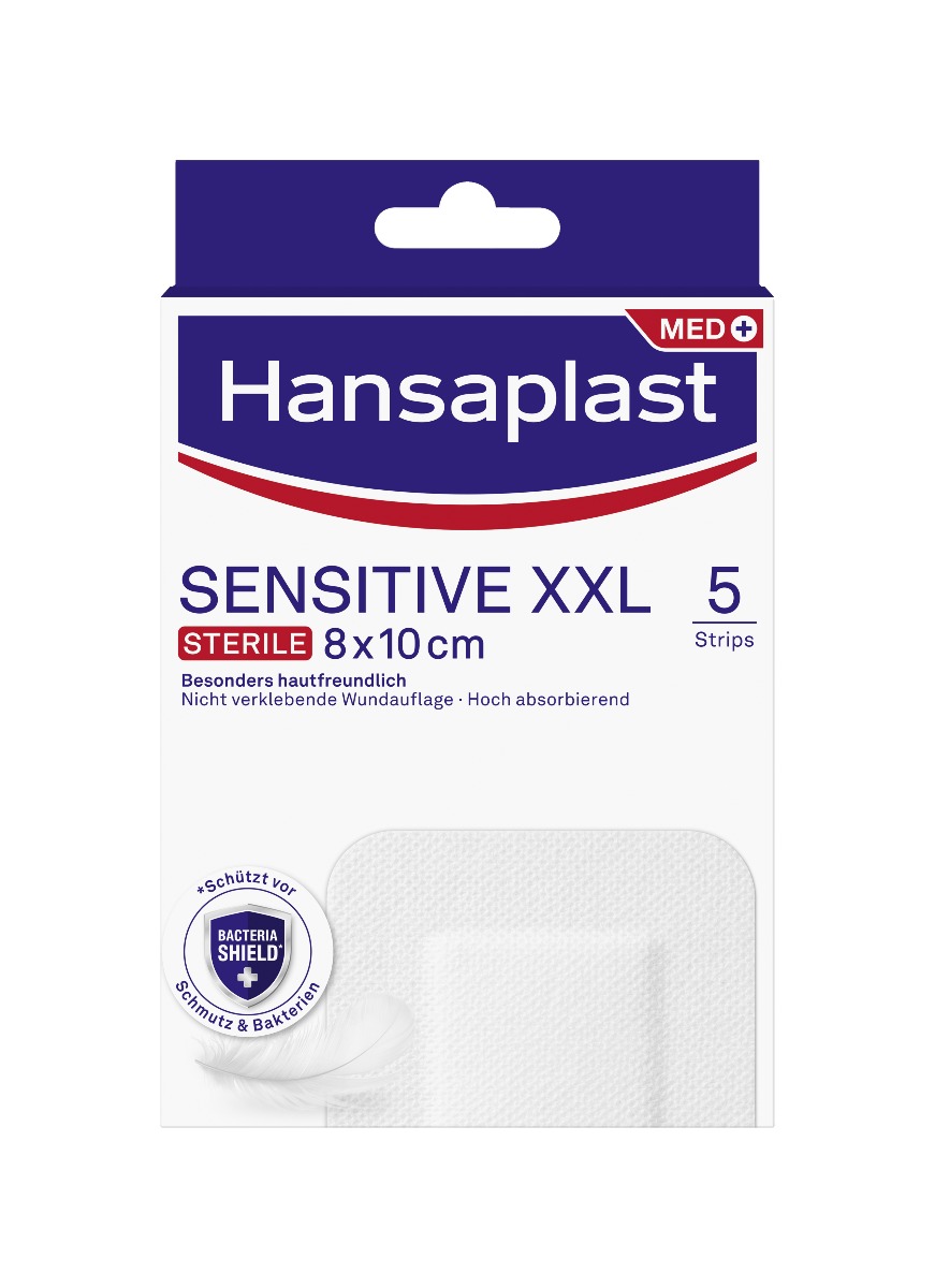 Hansaplast Med Sensitive XXL 8 x 10 cm elastická náplast 5 ks Hansaplast