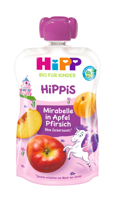 Hipp BIO Hippies jablko-broskev-mirabelka 100 g Hipp