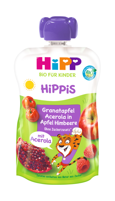 Hipp BIO Hippies jablko-malina-granátové jablko-acerola 100 g Hipp