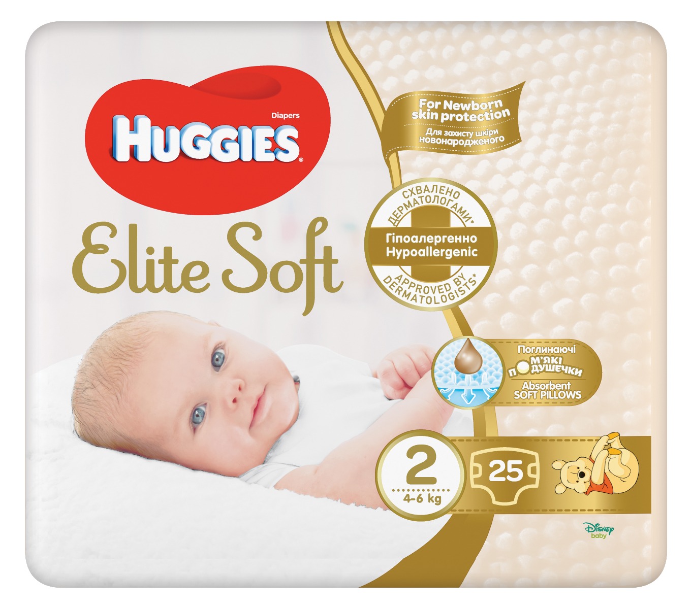 Huggies Elite Soft 2 4–6 kg dětské pleny 25 ks Huggies