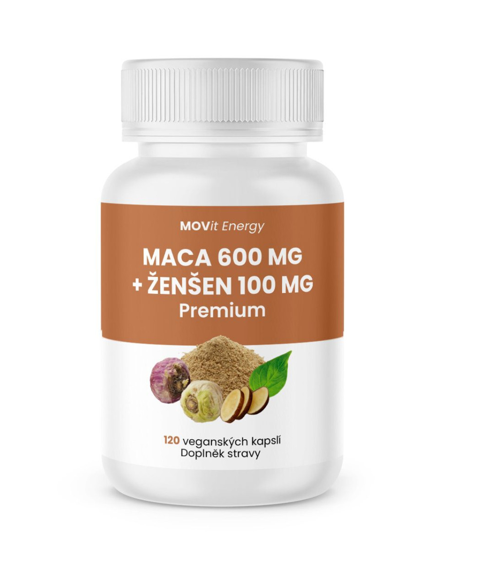 MOVit Energy Maca 600 mg + Ženšen 100 mg PREMIUM 120 kapslí MOVit Energy