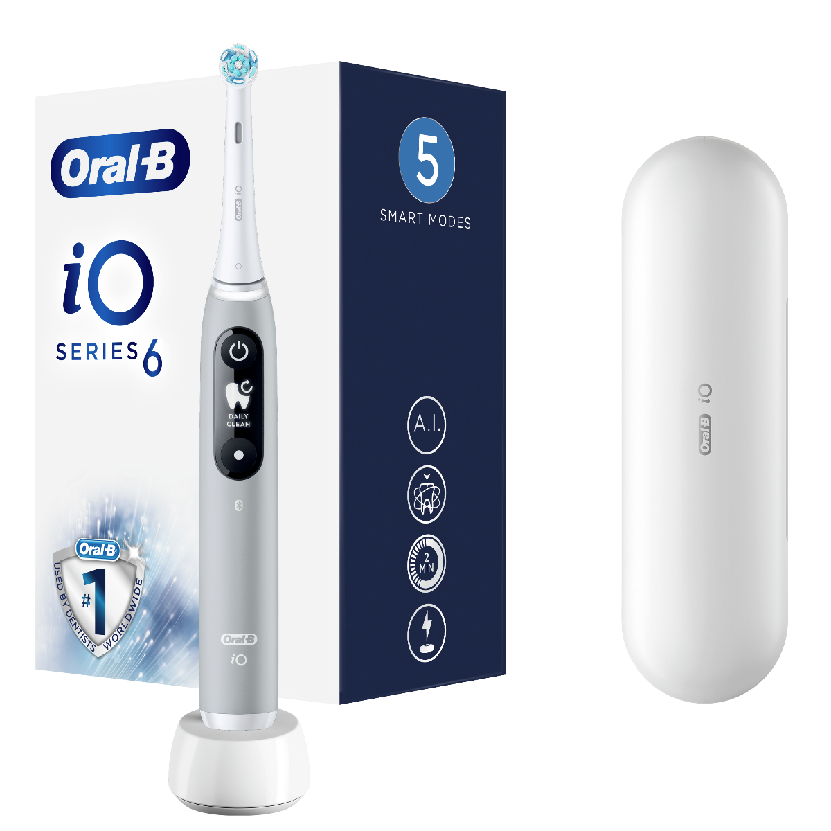 Oral-B iO6 Series Grey Opal elektrický zubní kartáček Oral-B