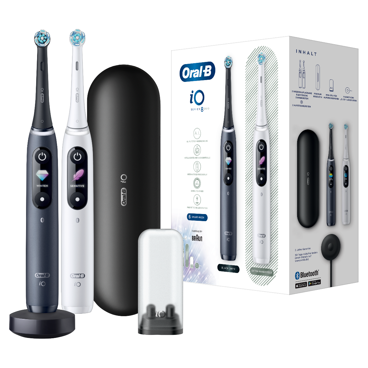 Oral-B iO8 Series Duo Black/White elektrický zubní kartáček 2 ks Oral-B