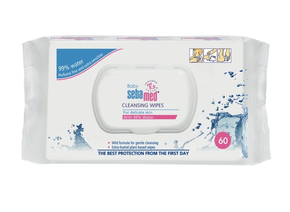 Sebamed Baby Vlhčené ubrousky s 99 % vody 60 ks Sebamed