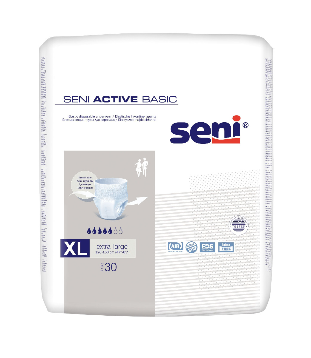 Seni Active Basic Extra Large inkontinenční plenkové kalhotky 30 ks Seni
