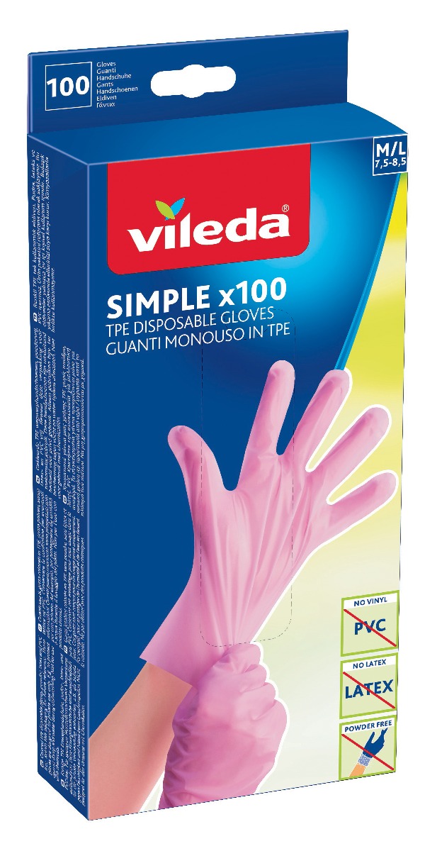 Vileda Simple vel. M/L rukavice jednorázové 100 ks Vileda