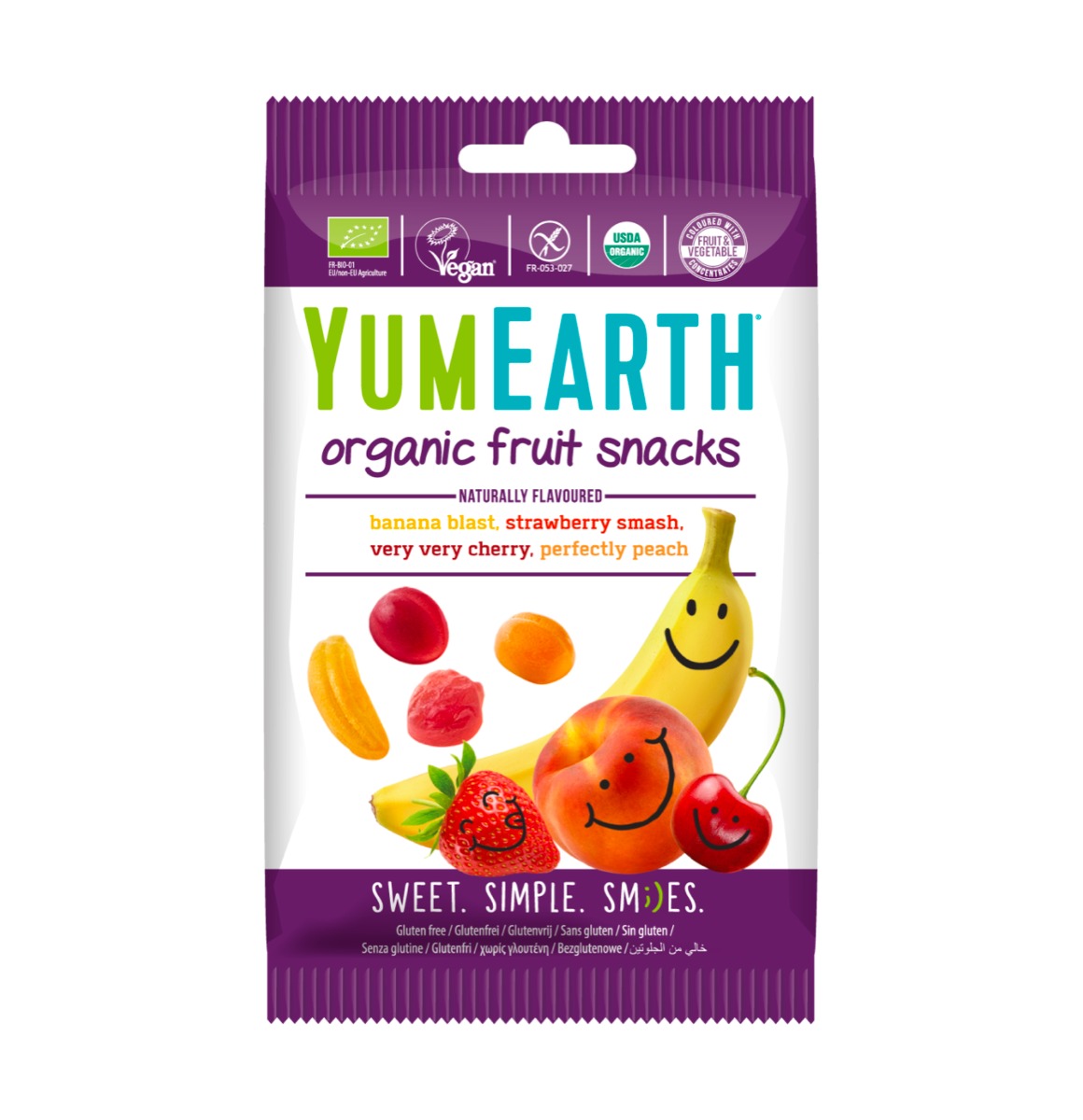 YumEarth BIO Ovocné želé bonbony mix příchutí 50 g YumEarth