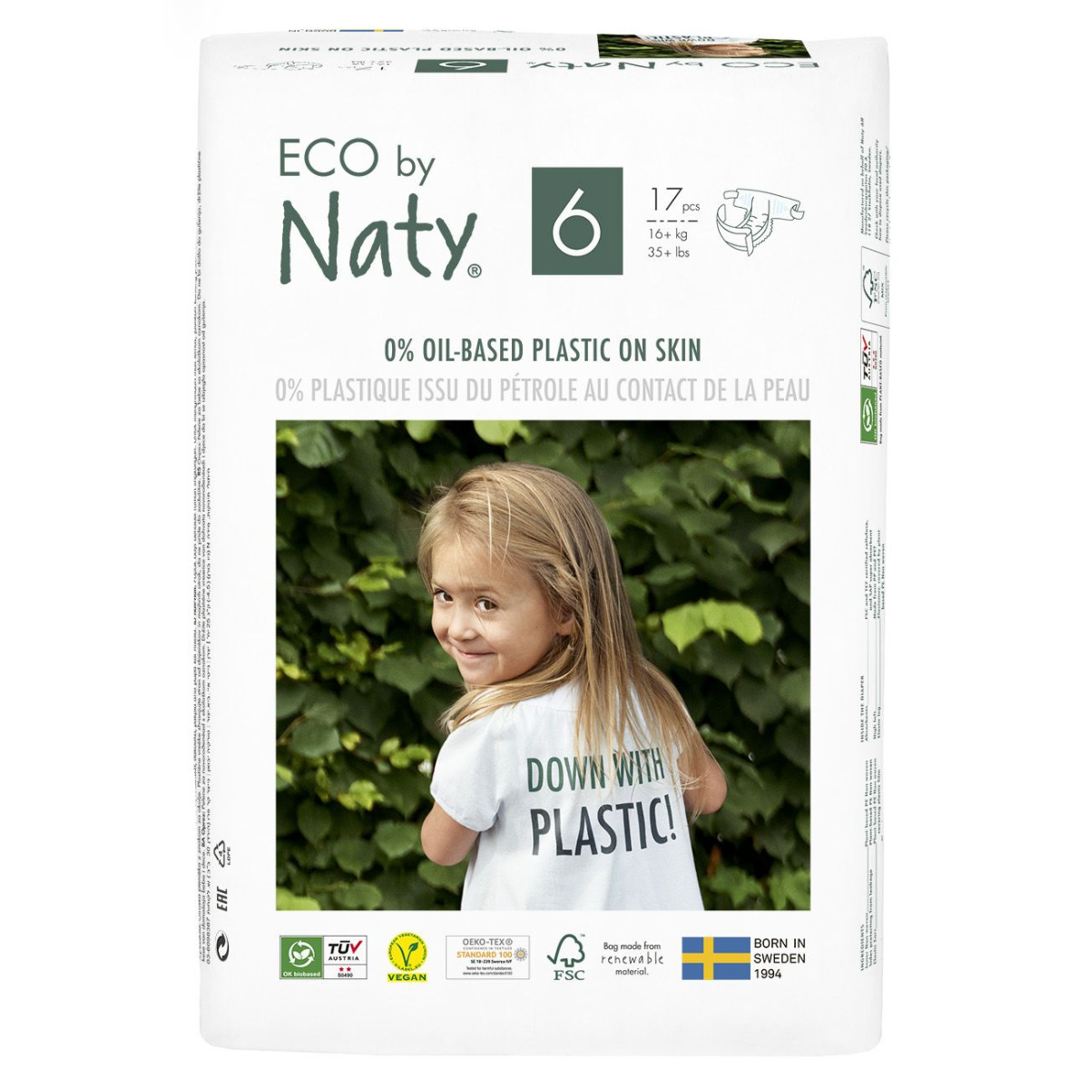 ECO by Naty XL 16+ kg dětské plenky 17 ks ECO by Naty