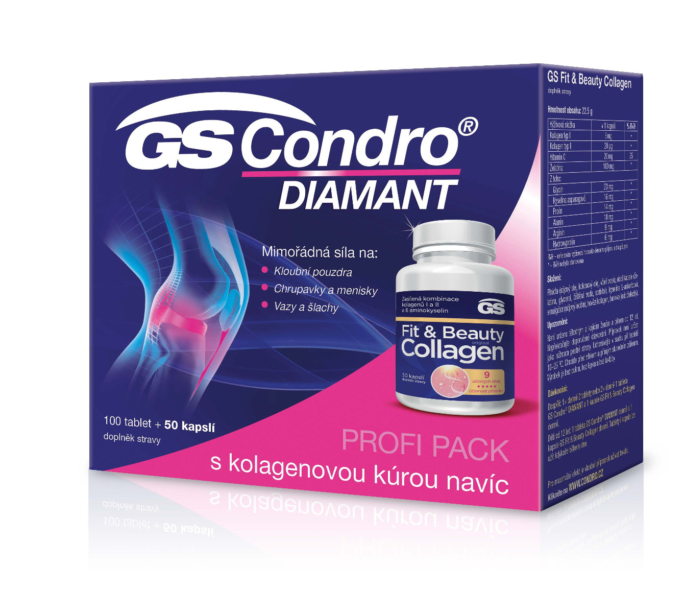 GS Condro Diamant PROFI PACK 100 tablet + 50 kapslí GS