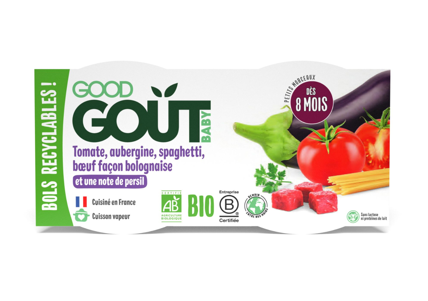 Good Gout BIO Špagety s lilkem a hovězím masem 2x190 g Good Gout