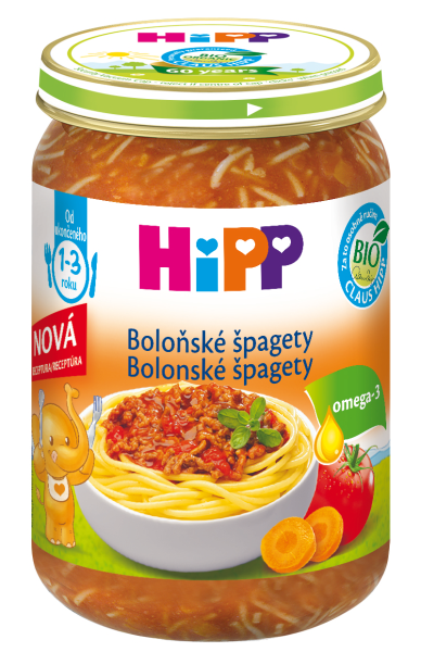 HIPP DĚTSKÉ MENU BIO Špagety v boloňské omáčce 250g Hipp