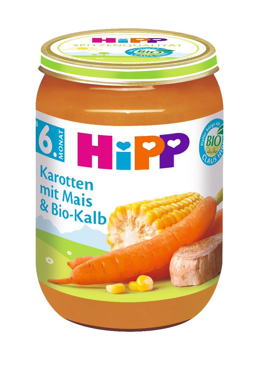 Hipp BABY MENU BIO Mrkev s kukuřicí a telecím masem 190 g Hipp