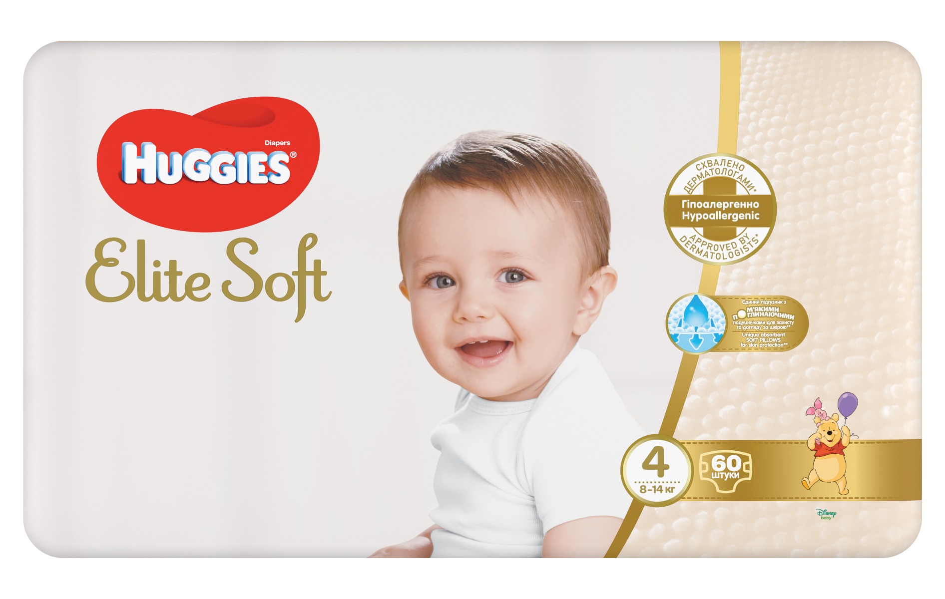 Huggies Elite Soft 4 8–14 kg dětské pleny 60 ks Huggies