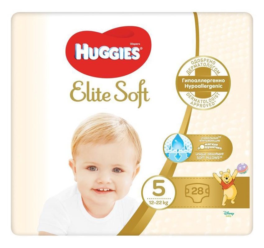 Huggies Elite Soft 5 15–22 kg dětské pleny 28 ks Huggies