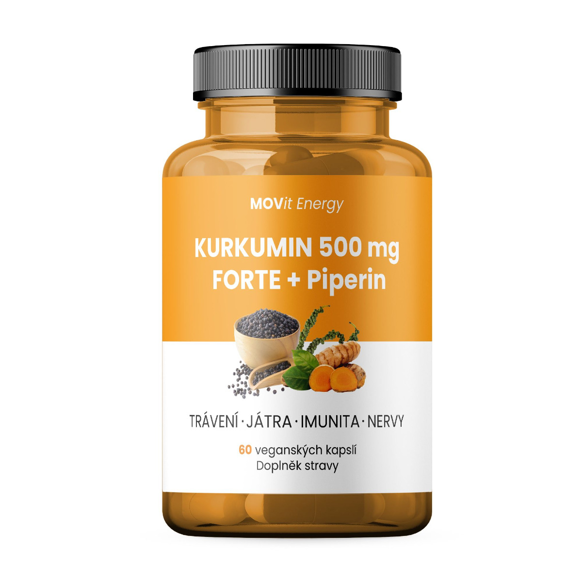 MOVit Energy Kurkumin 500 mg FORTE + Piperin 60 kapslí MOVit Energy