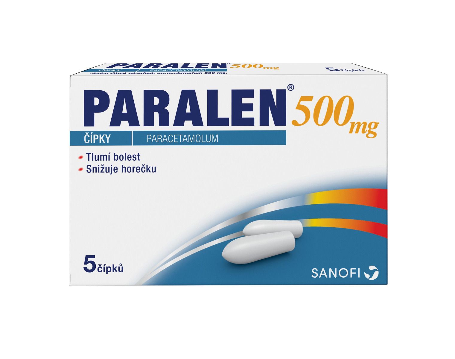 Paralen 500 mg 5 čípků Paralen