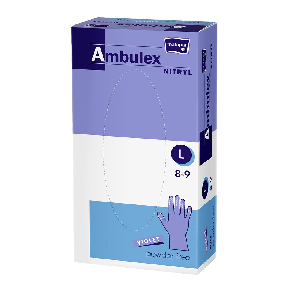 Ambulex Nitryl Rukavice nepudrované violet vel. L 100 ks Ambulex