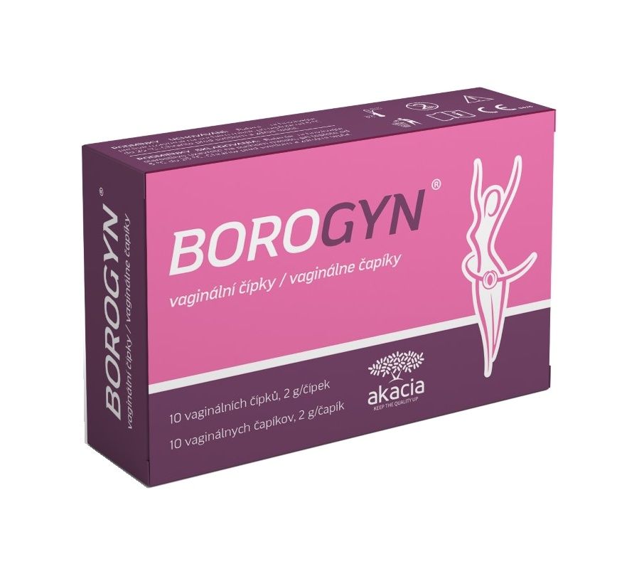 Borogyn vaginální čípky 10x2 g Borogyn