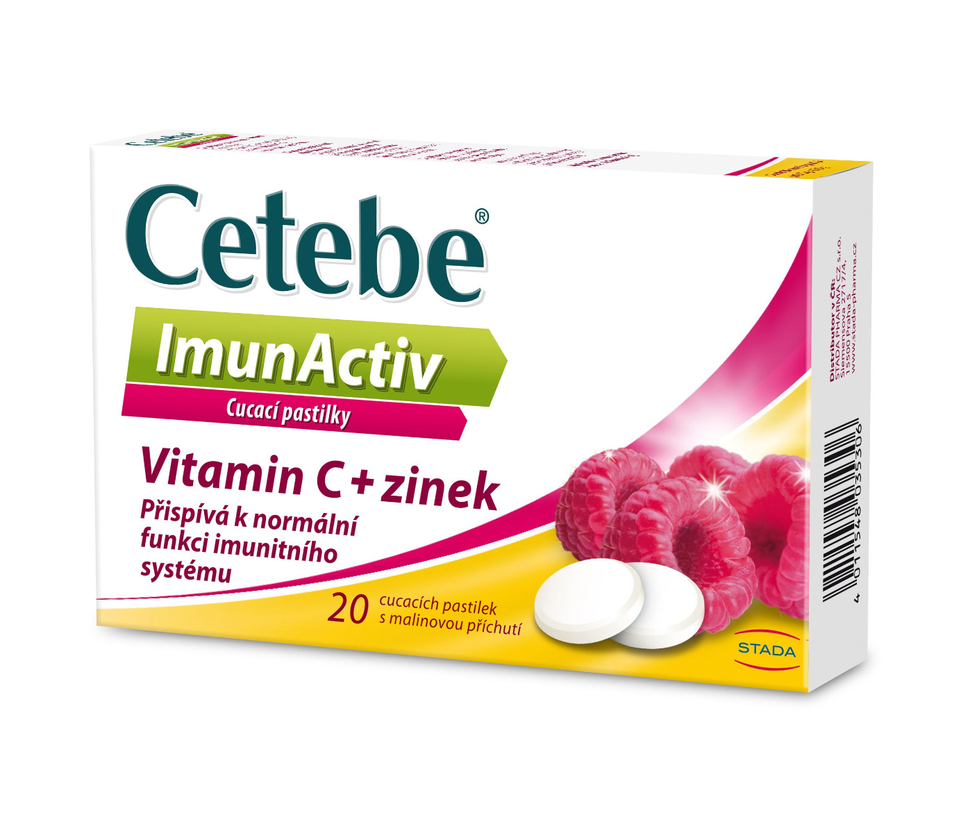 Cetebe ImunActiv Vitamin C + zinek 20 cucavých pastilek Cetebe