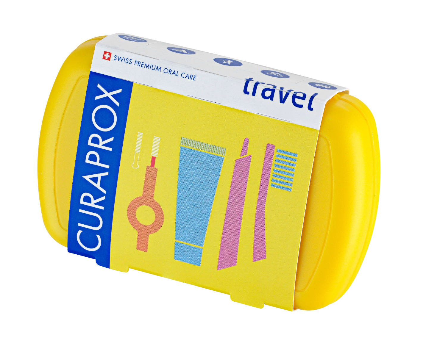 Curaprox Travel set cestovní sada žlutá Curaprox