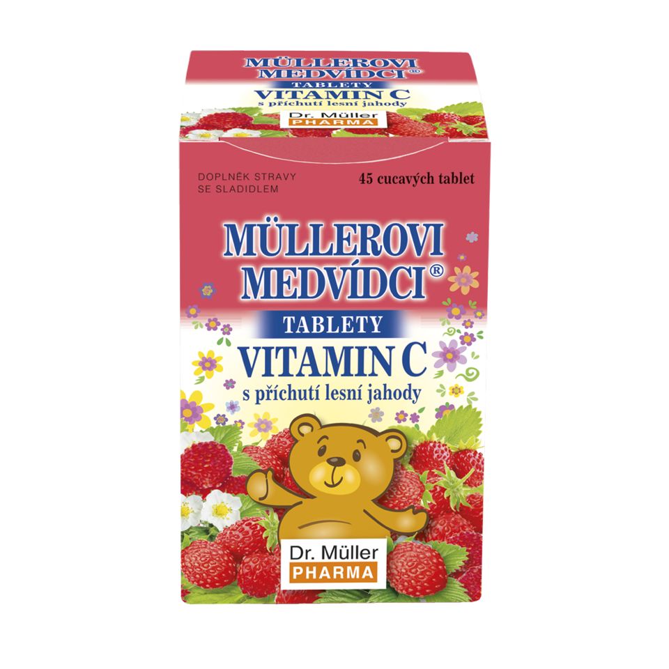 Dr. Müller Müllerovi medvídci s vitaminem C lesní jahoda 45 tablet Dr. Müller