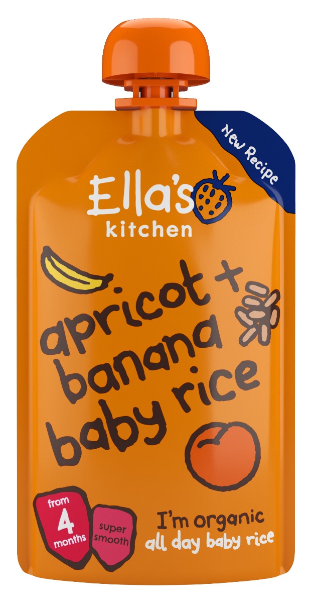Ellas Kitchen BIO Dětská rýže Banán a meruňka kapsička 120 g Ellas Kitchen