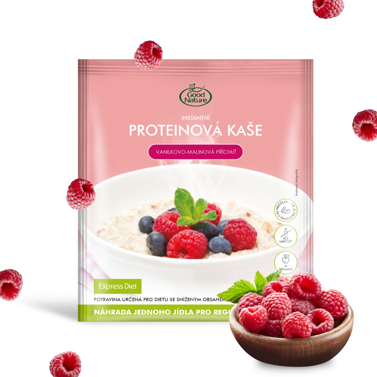 Express Diet Proteinová kaše vanilkovo-malinová 60 g Express Diet