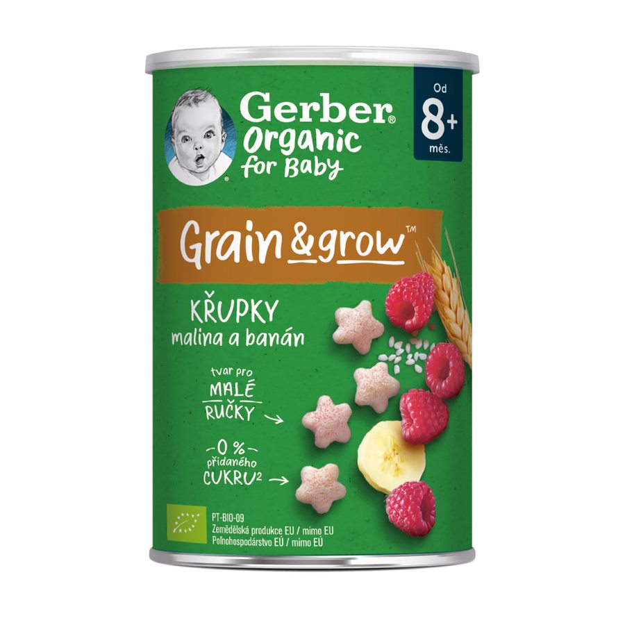 Gerber Organic for Baby Křupky s malinou a banánem BIO 8m+ 35 g Gerber