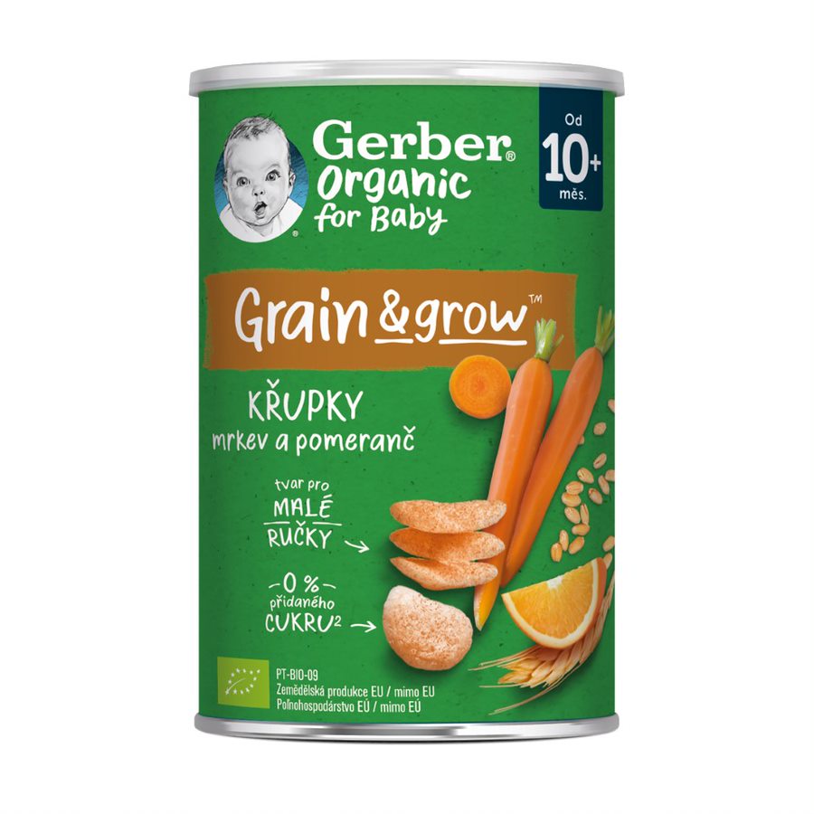 Gerber Organic for Baby Křupky s mrkví a pomerančem BIO 10m+ 35 g Gerber