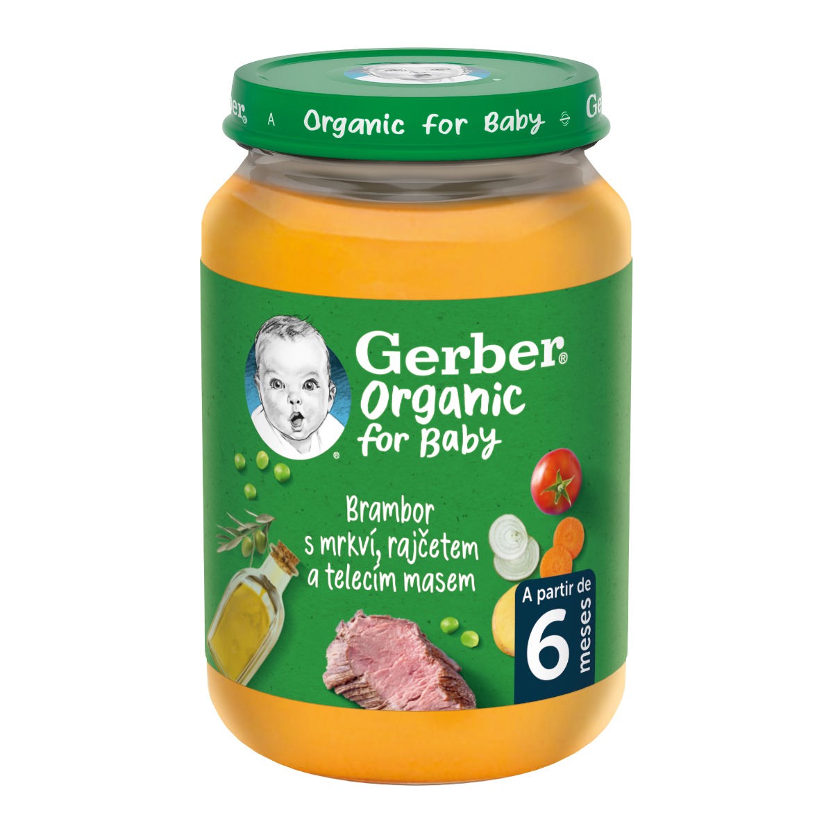 Gerber Organic for Baby Zelenina s telecím masem BIO 6m+ 190 g Gerber