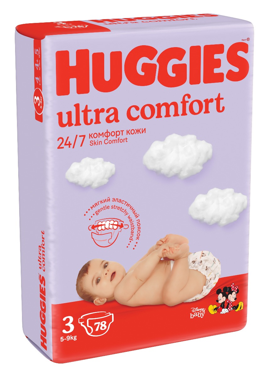 Huggies Ultra Comfort Mega vel. 3 5-9 kg dětské plenky 78 ks Huggies