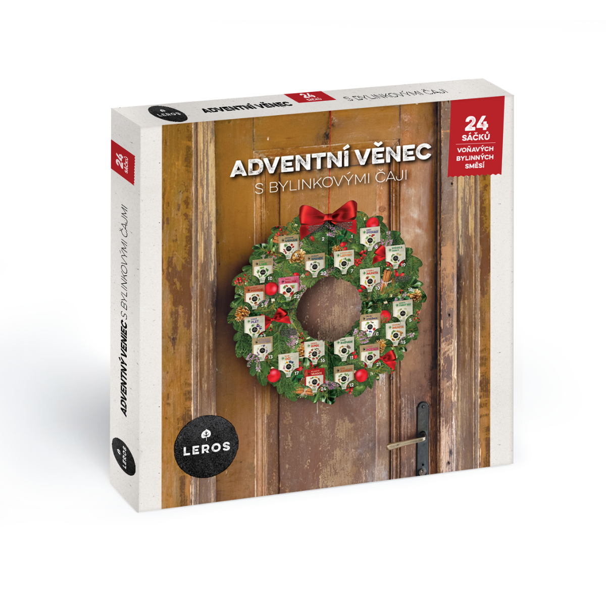 Leros Adventní věnec s bylinkovými čaji 24 sáčků Leros