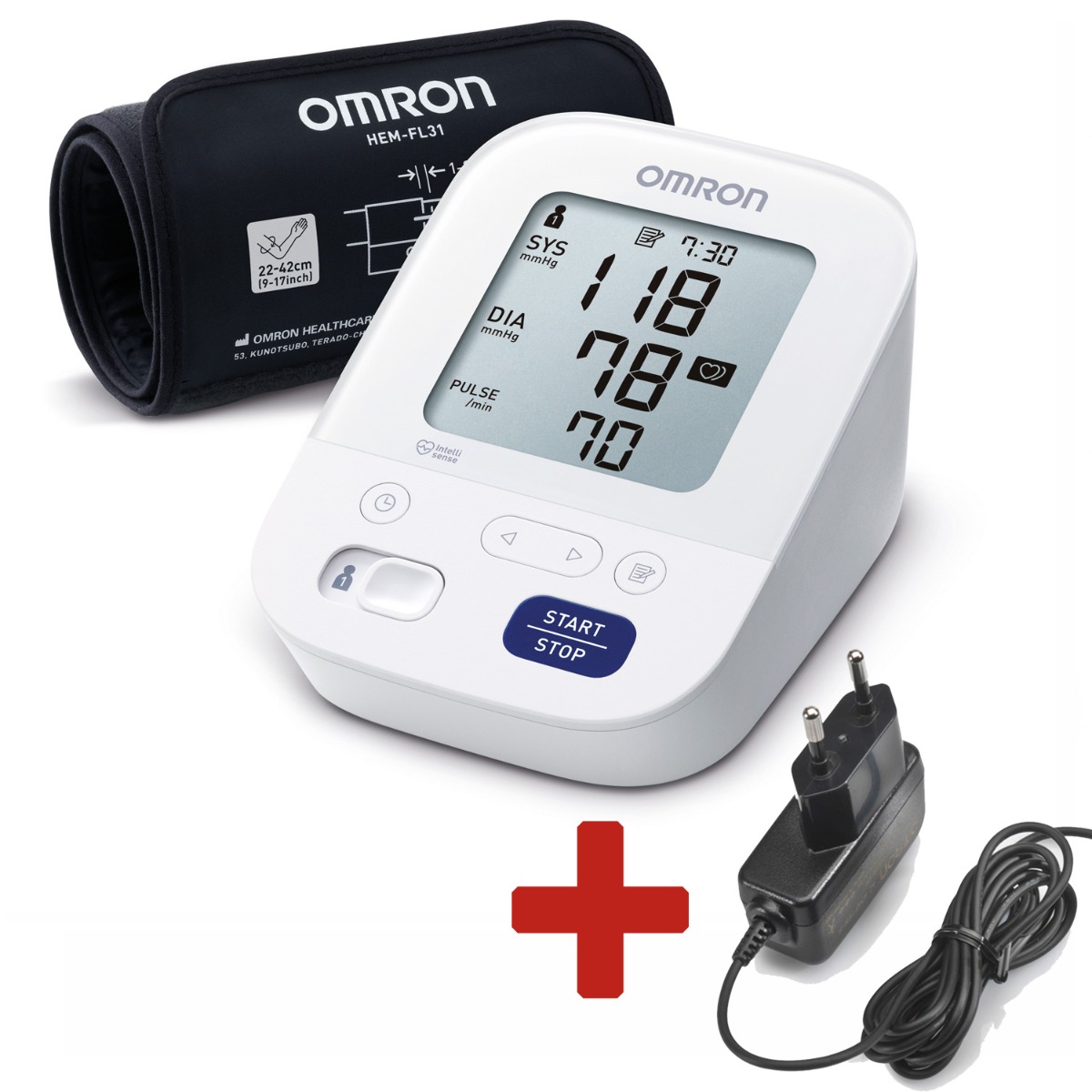 Omron M400 Comfort digitální tonometr + síťový zdroj Omron