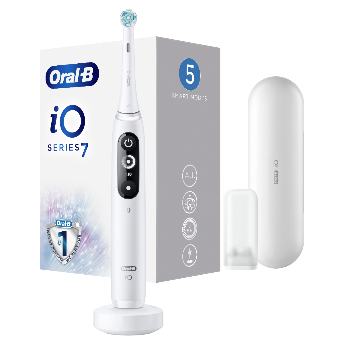 Oral-B iO7 Series White Alabaster elektrický zubní kartáček Oral-B
