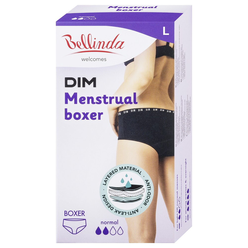Bellinda Menstruační boxerky normal vel. L 1 ks černé Bellinda